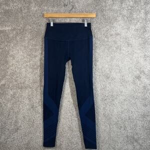 Nux Women’s Large Blue Print High Waist Compression Leggings Workout Yoga